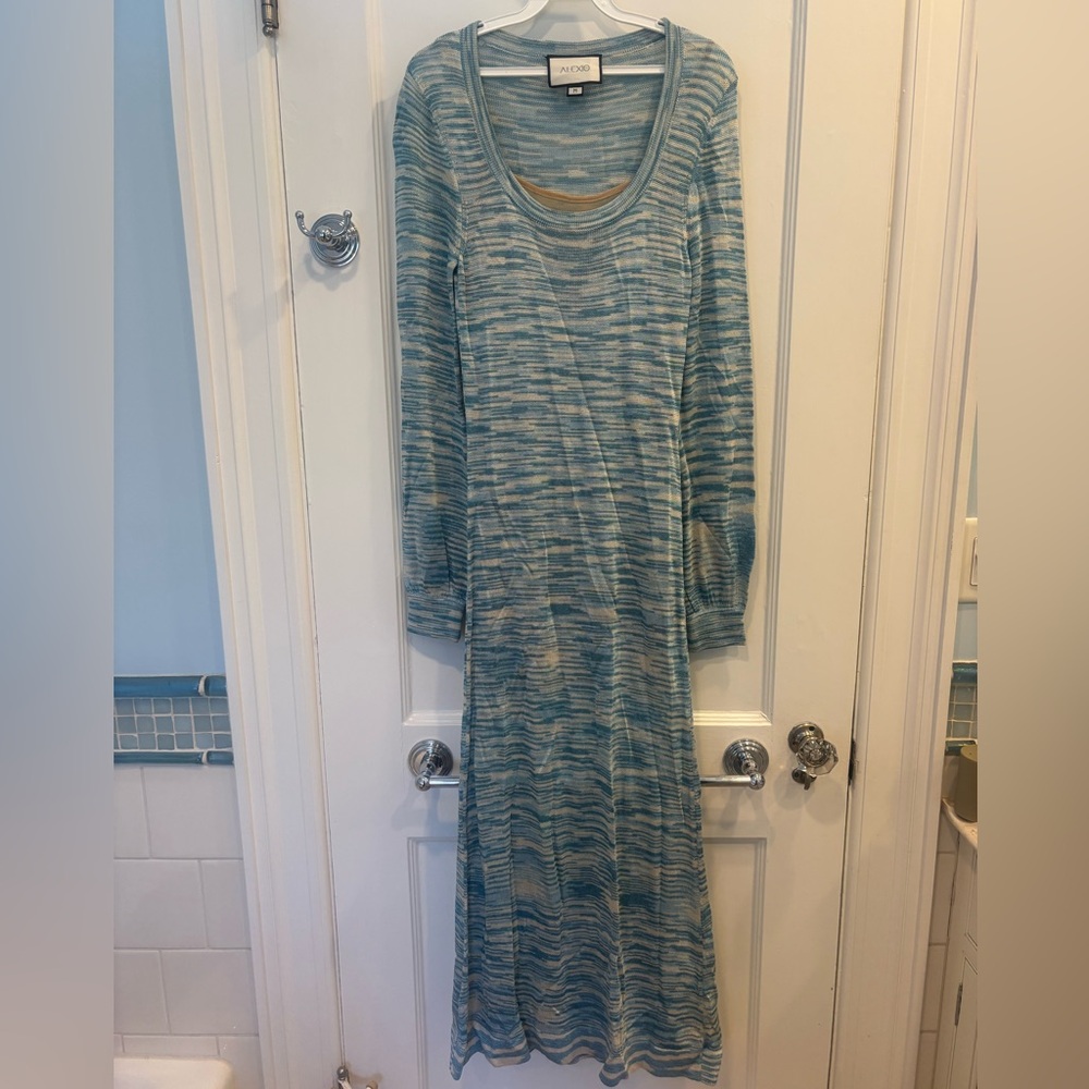 Alexis Blue and White Long Sleeve Dress